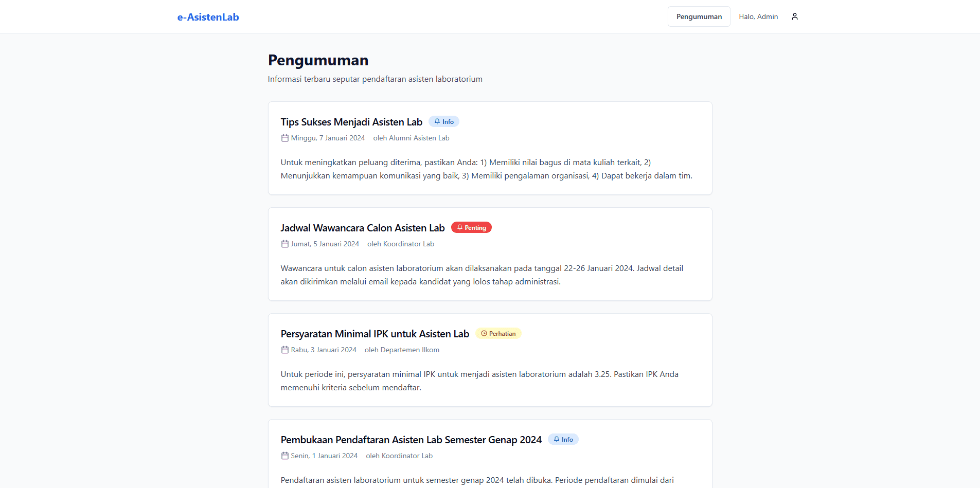 e-AsistenLab – Laboratory Assistant Information System thumbnail 2